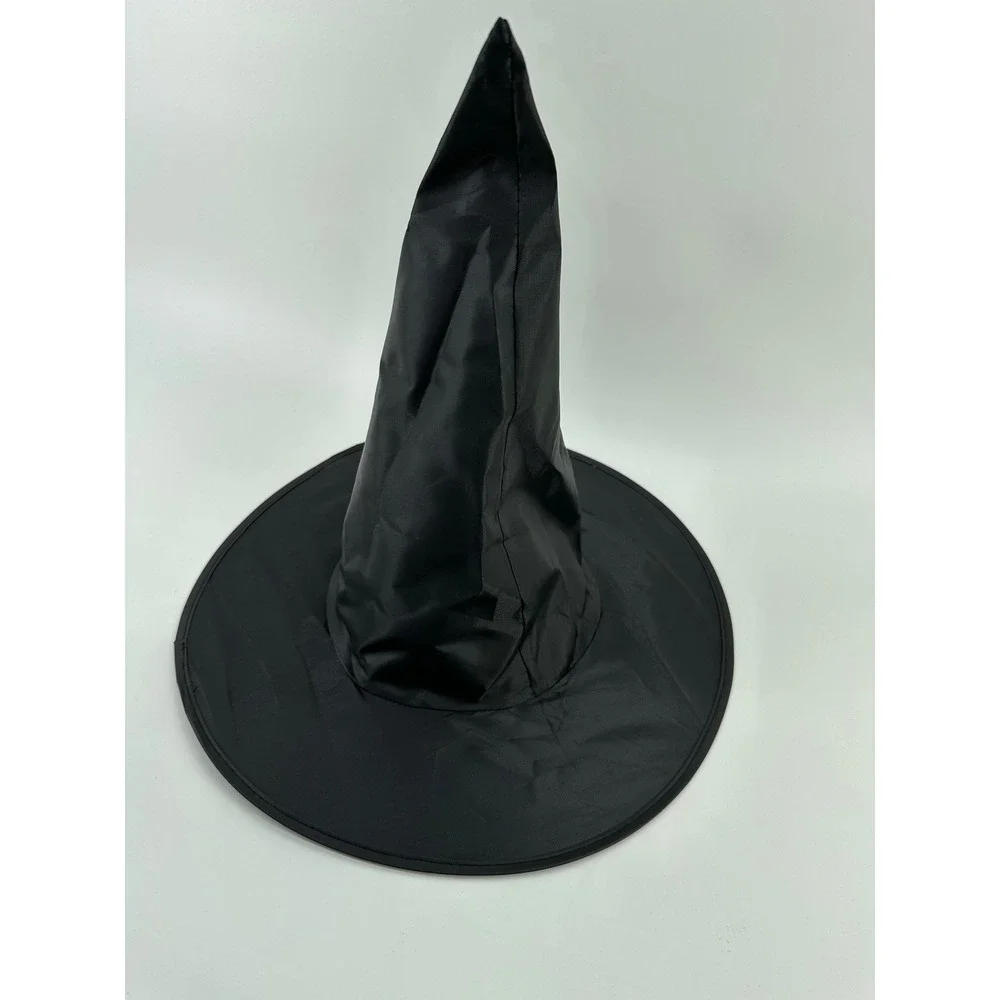9 Black Witch Hats Pointed Wide Brim Costume Halloween Wizard Sorceress